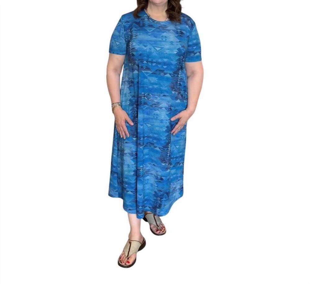NEW JOSTAR venechia pleated long dress - plus in royal